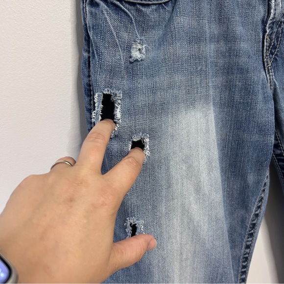 Silver 925 Series Denim Jeans Men's size 32 x 32 Distressed Straight Leg - Picture 4 of 10